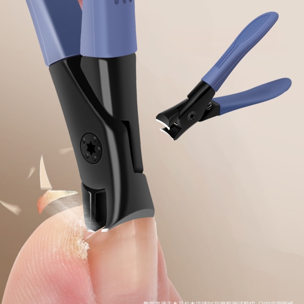 Stora nagelklippare för tjocka naglar Kraftig stänksäker nageltrimmer Halkfri nagelskärningsverktyg Blue