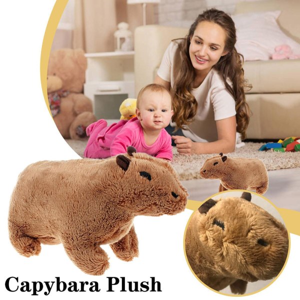 Capybara gnagare Plyschleksak Supermjuk tecknad djurkudde PP bomullsfylld plysch Animals Doll Brown 30cm