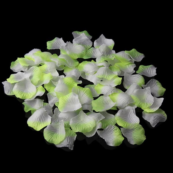 500st Simulering Silk Flower För Bröllop Dekor Valentine Party Rosenblad Light Green And White