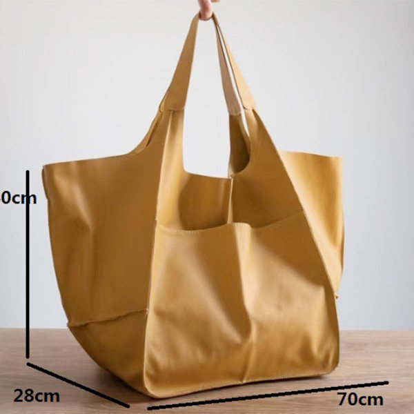 Stor Axelväska Läderväska Tote Bag Axelremsväska Dam Shoppingväska Väska Dam Red
