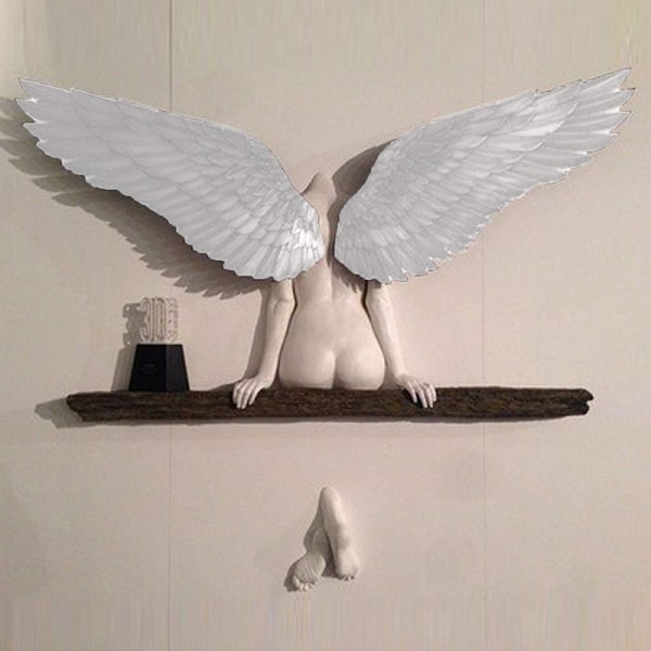 Ängelkonst Skulptur Väggdekoration 3D-staty för vardagsrummets sovrumsdekoration Väggdekoration för hemmakontoret Multicolour 20cm