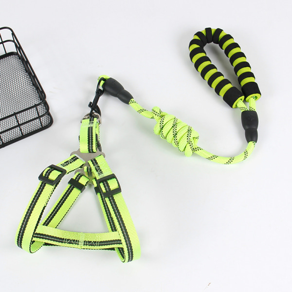 Handsfree husdjurskoppel för promenader löpning Reflekterande justerbart nylon midjebälte hundträning dragrep Green 0.8cm