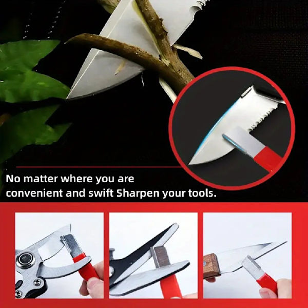 Universal Portable Garden Sax Sharpener Multipurpose Sharpening Stone för häcksax Black