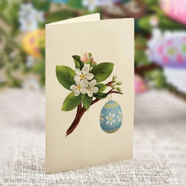 Easter Egg Tree Gratulationskort för skrivbordet Snyggt personligt papperskort för vardagsrummet cards