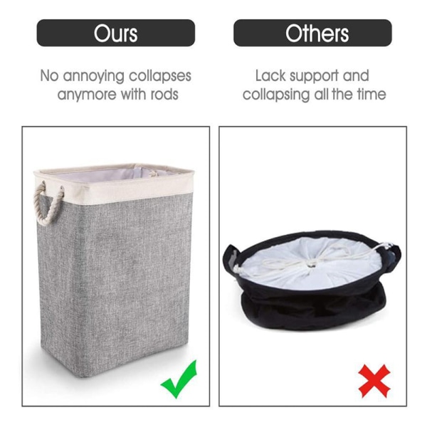 Hopfällbar tvättkorg Stor kapacitet Praktisk förvaringskorg för kläder för hembadrum Sovrum Beige   Grey