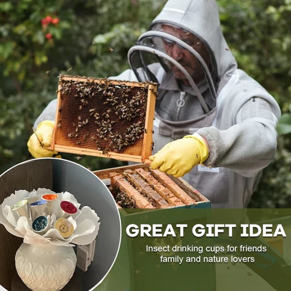 Bees Bugs set för återanvändbara bin vattenmatarkopp för utomhusträdgårdar yellow