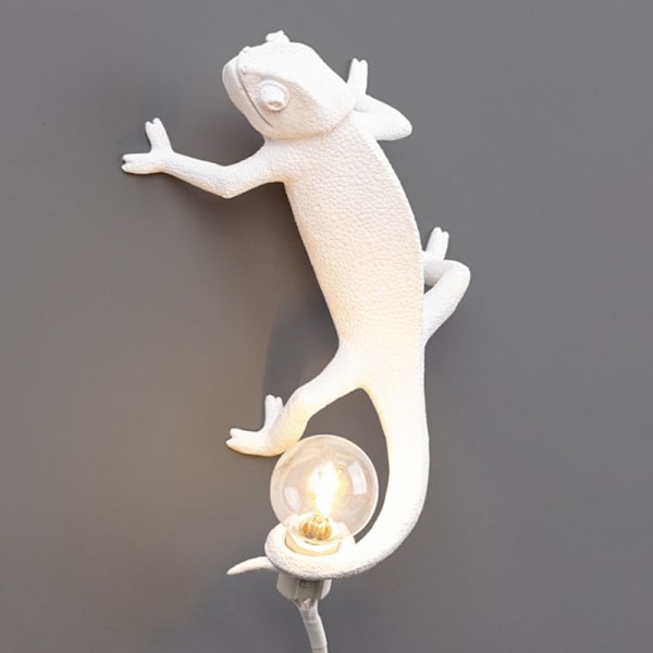 Chameleon Lamp Sovrum Resin Chameleon Skrivbordslampa Sänglampa Ljus Vägglampa EU Plug
