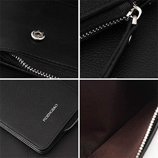 Multifunktionell lång plånbok Multi-fack korthållare plånbok med 26 fack Bifold PU blockerande plånbok för mobiltelefon kvinnor män Blue