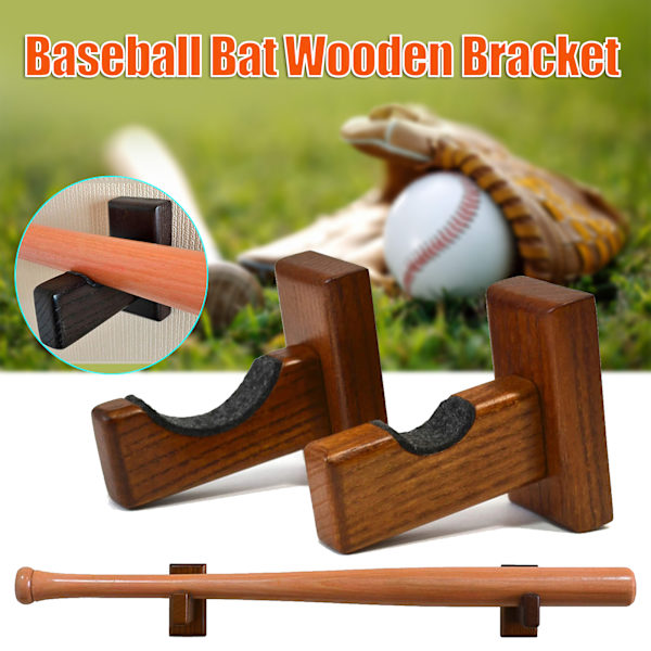 Ergonomisk basebollträställ För vägg Träställ Väggmonterad Case Horisontell vägghylla Fladdermusförvaringshylla Black