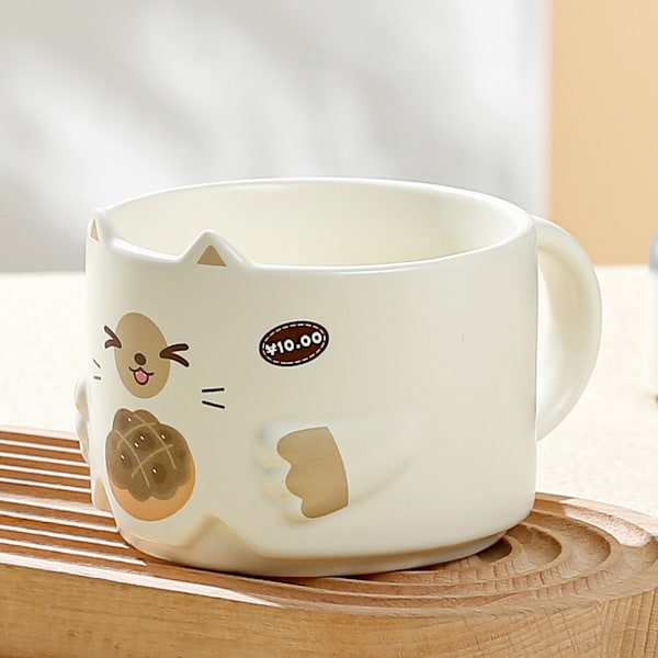 Japansk Tegneserie Kat Krus Sjovt Sød Stabelbare Katte Krus Gave Til Elskere Venner Light Pink