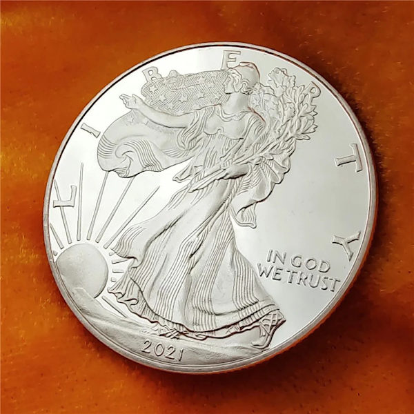 10st första 2021 American Eagle att landa i januari Silverminnesmynt 40 mm i diameter för myntsamling 10PCS 2011 Until 2021