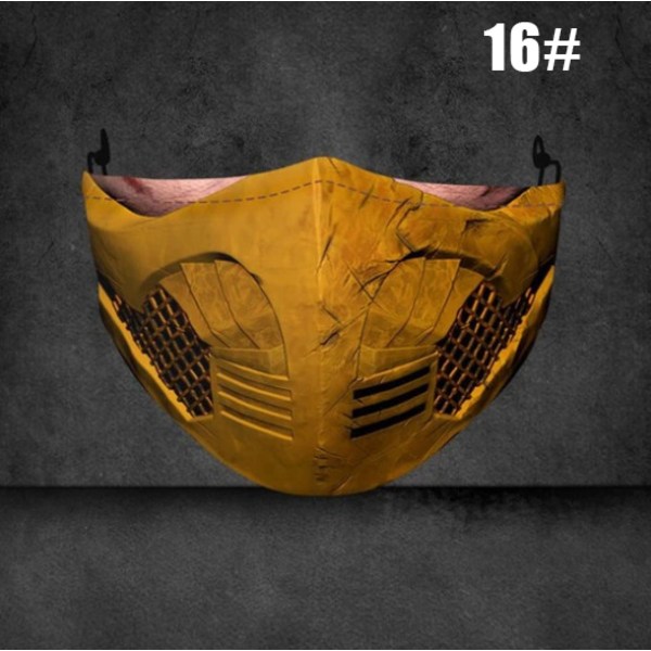 Halv ansiktsskrämmask för Halloween Cosplay rekvisita Skrämmande cover Halloween Festival Festtillbehör 5 Pack 16