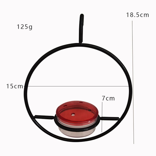 Metal Circle Birds Matare för kolibrier Utomhus sällskapsdjur Fåglar matningshållare för inomhus utomhusdekoration Black