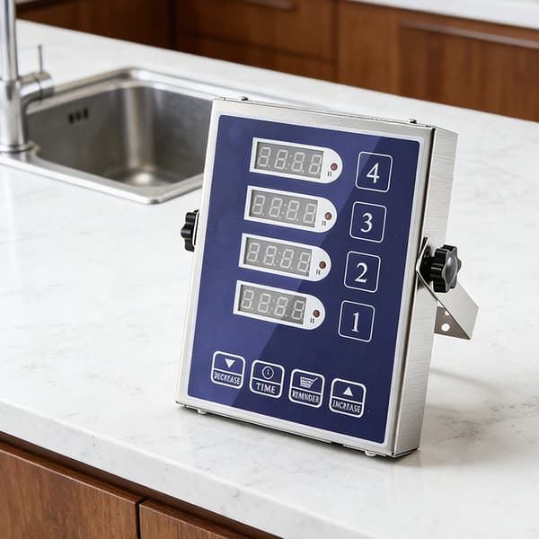 Restaurant 4-kanals påminnelsestimer digital restauranttimer EU Plug