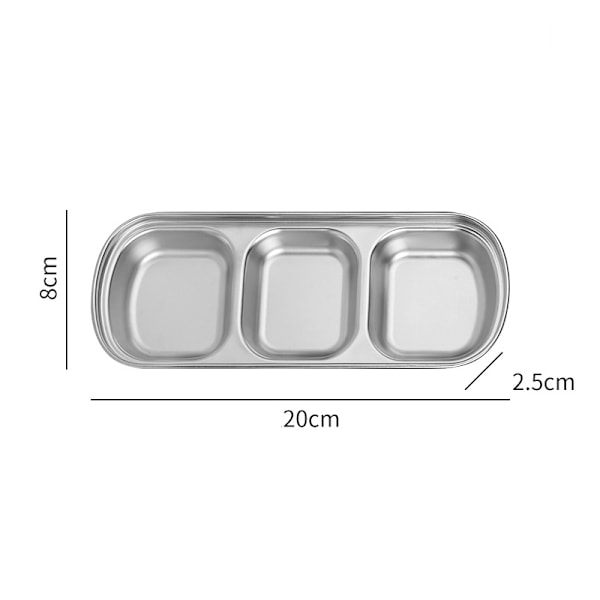 Såsrätter i rostfritt stål för kök Restaurang Sushi doppskål Mini krydda aptitretare med fack Gold Hexagonal Prism Seasoning Dish
