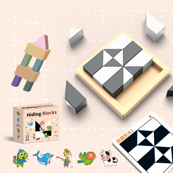Träleksak med dolt block Flera spel DIY Montera sticksågar Leksaker för pojkar Flickor One Set