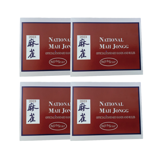 2023 Mah Jongg Scorecard Regler Kort Lättvikts bärbar Mahjong Instruktion för spel Mahjong Red 4pcs