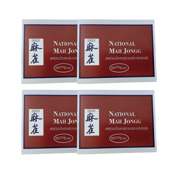 2023 Mah Jongg Scorecard Regler Kort Lättvikts bärbar Mahjong Instruktion för spel Mahjong Red 4pcs