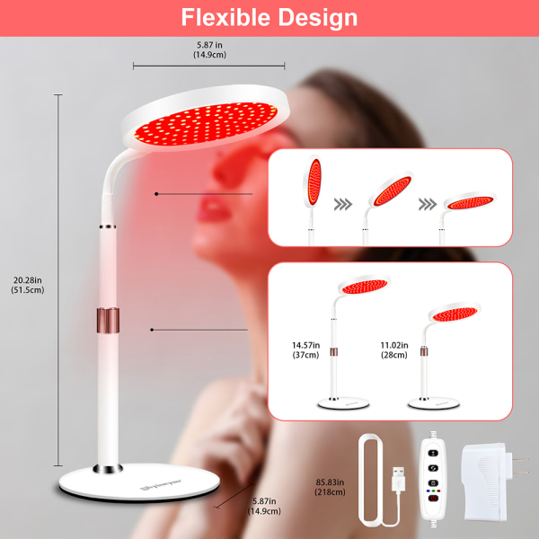 Skönhet Rödljusterapi för ansiktshals 5-modell justerbar bordslampa för händer och fötter ben EU plug