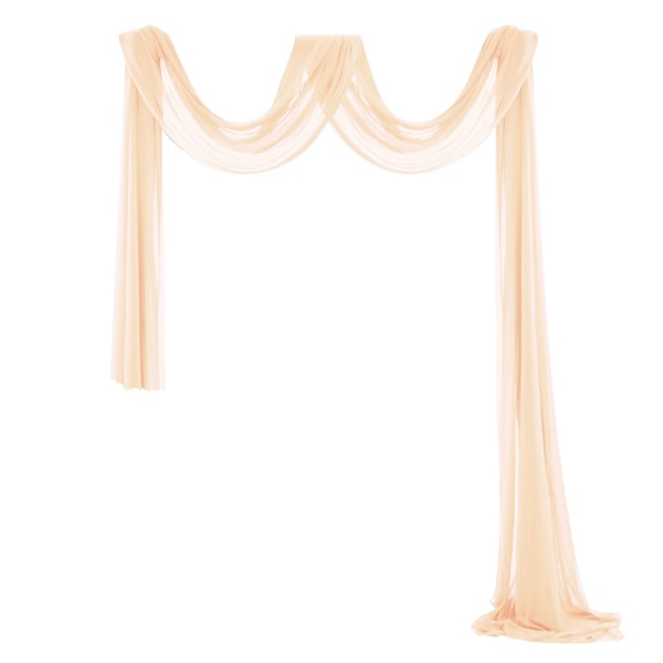 Snygg fönsterscarf Valance Mjuk Lätt fönsterdraperi Hem sovrumsinredning Champagne 1.5*6M