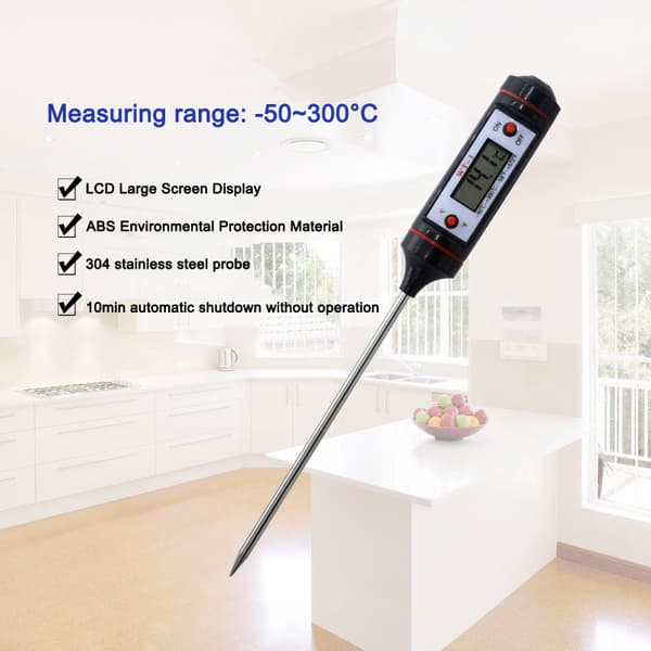 Digital termometer BBQ Grill Kött Cookie Tool Omedelbar läsning Kötttermometer med lång sond