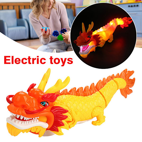 Elektrisk Swing Dragons dansleksak med färgglada ljus Roliga lätta ljud lätt leksak för pojkar flickor Dragon Dance