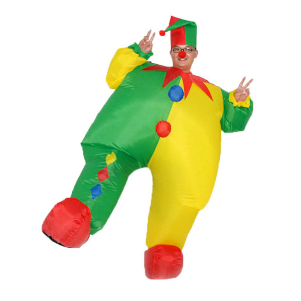 Uppblåsbar clowndräkt Blow-Up Rolig Klänning Outfit För Vuxen Performance Kostym För Cosplay Party Clown Suit