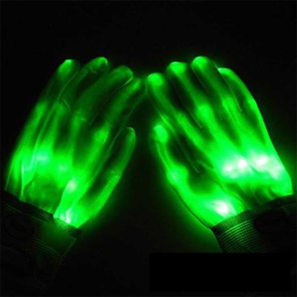 1 STK Kreativ personlighet LED-belysningshandskar Färgglada lysande Halloween julfest Cosplay Present Blinkande handske Red