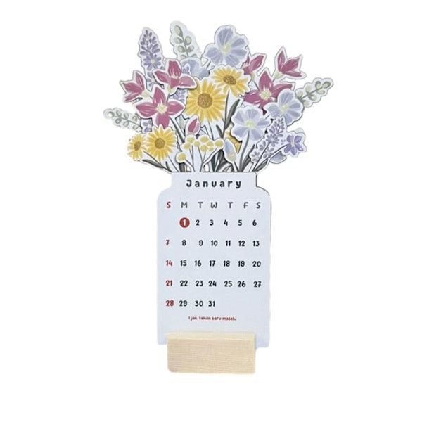 2024 Bloomy Flowers Skrivbordskalender High-Definition demonterbar kalender för vardagsrummet Color Style