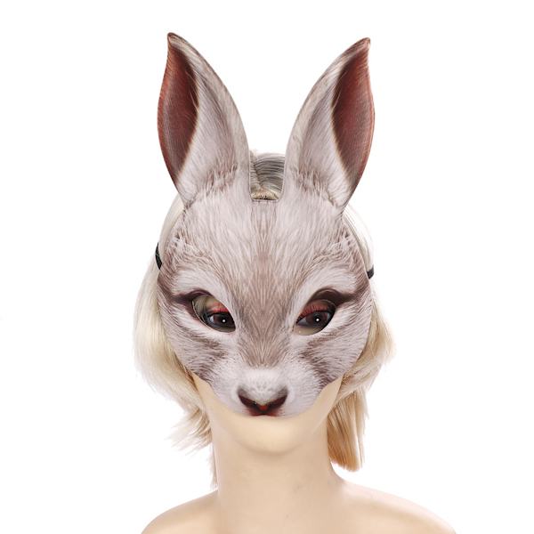 Halloween påsk Dressup Party Maskerad Kanin Mask Djur Mask Tecknad Mask White Rabbit One Size
