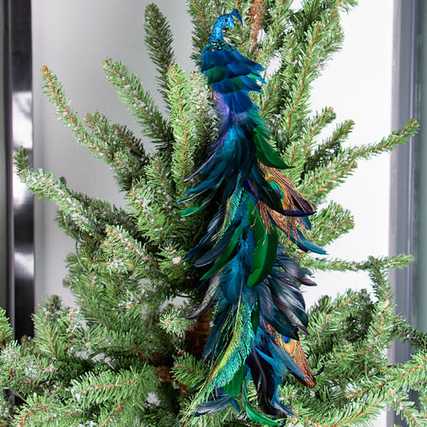 Christmas Simulation Peacock Pendant Long Tail Peacock Xmas Tree Hängande Dekor 2