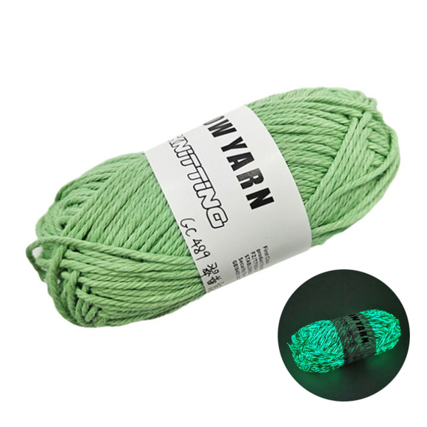 Handstickat DIY självlysande garn Multi-Color Emitting Blended Garn För Cardigan Scarf Green
