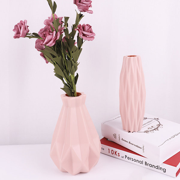 Modernt papper vikning stil plast blomvaser dekoration för hem sovrum White B