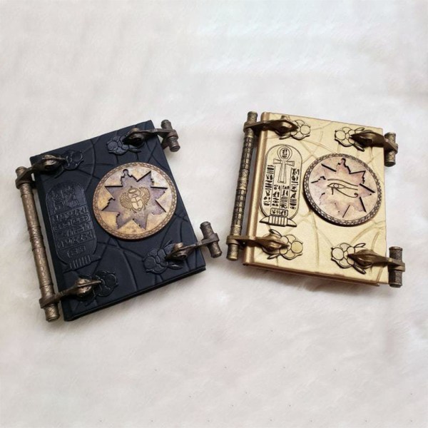 Mummy Book of the Dead Magic Book Resin Hantverksprydnader för heminredning Gold