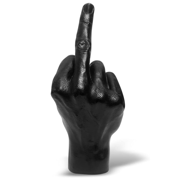 Personlig långfinger bordsskiva dekoration Rolig harts långfinger staty Enkel hem Desktop Ornament Black