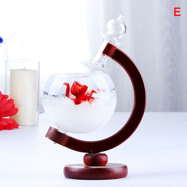 Globformad Storm Glasflaska Väderstation Desktop Väderprognos Transparent Glas Storm Ball Heminredning E