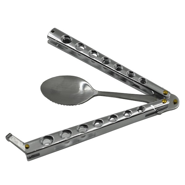 Butterfly Cutter Style Sked BBQ Tool Sked Gaffel Flasköppnare Vikbar Camping Vandring Grill Picknickredskap Spoon