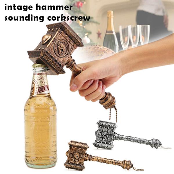 WOW Doomhammer Beers Flasköppnare med ljud Unika födelsedagspresenter för män med skruvmejsel Coola prylar Silver