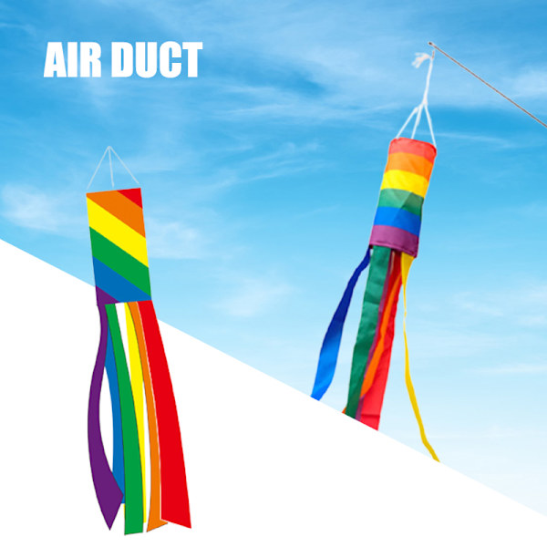 Rainbow Windsock Flagga Utomhus innergård Screentryck Flagga Hållbar och intressant utomhusdekoration Oblique Clause
