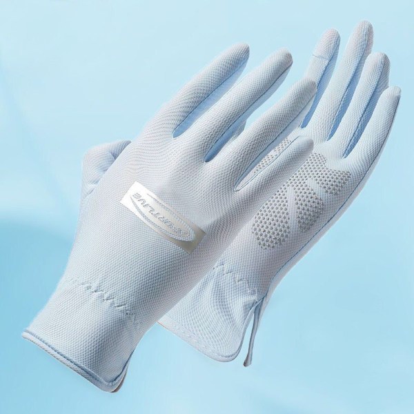 Solskyddshandskar för kvinnor Tunna UV-skydd utomhus Andas Helfinger Halkfri Körning Is Silke Läckage Fingerhandskar Mesh Full Finger Pink XF One Size