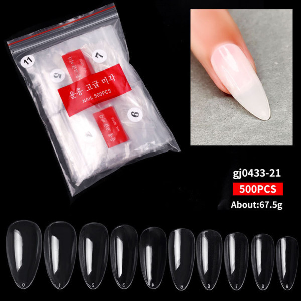 500 bitar Balett Nageltips Bit Set Mode Enkel Mjuk Nagellapp För Kvinnor Kvinna Gj0433 16