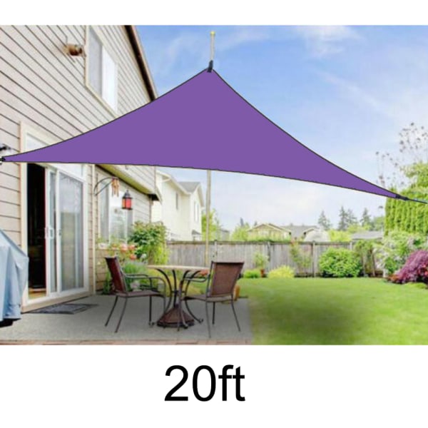 UV-skydd Skyddstak Utomhusskydd Triangulär Regntät Soltält Purple 20ft*20ft*20ft