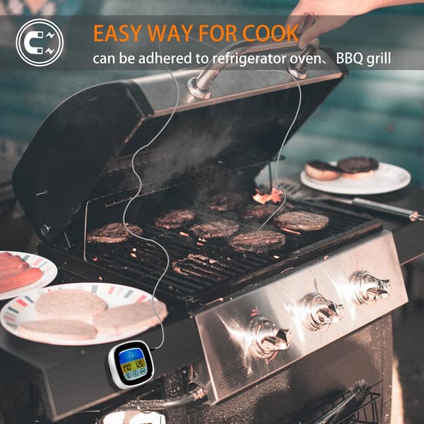 Kötttermometer Digital BBQ Ugn Matlagning Pekskärm för Grill Köksstekning Black