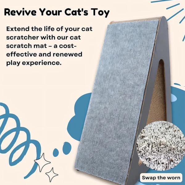 Kattskrapsmatta med självhäftande baksida Stabila möbler Skyddsmatta för kattungar Katt Dark Blue 30x100cm