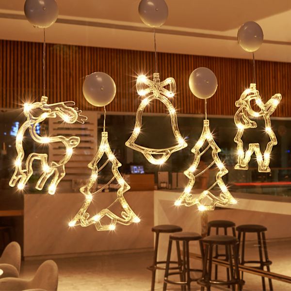Christmas Cartoon Sugkopp String Lights Enkel Xmas Festival dekorativa ljus för semester fester 4pcs