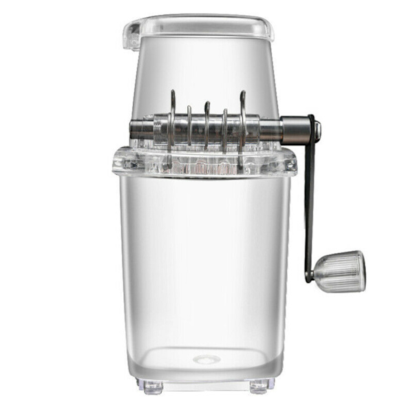 Bärbar manuell iskross Rakmaskin Strimlarmaskin Hand Snow Cone Transparent Ice Machine