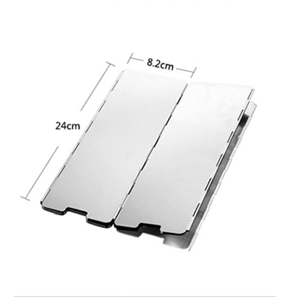 Bärbar aluminiumlegering utomhusvindruta Lättviktsbart vindskydd för campingspis utomhusgrill White