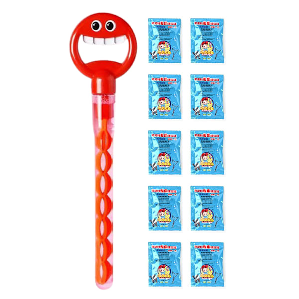 32 Hål Smilings Face Bubble Stick med påfyllningar Lätt att använda Bubble Machine för festfavorit Red