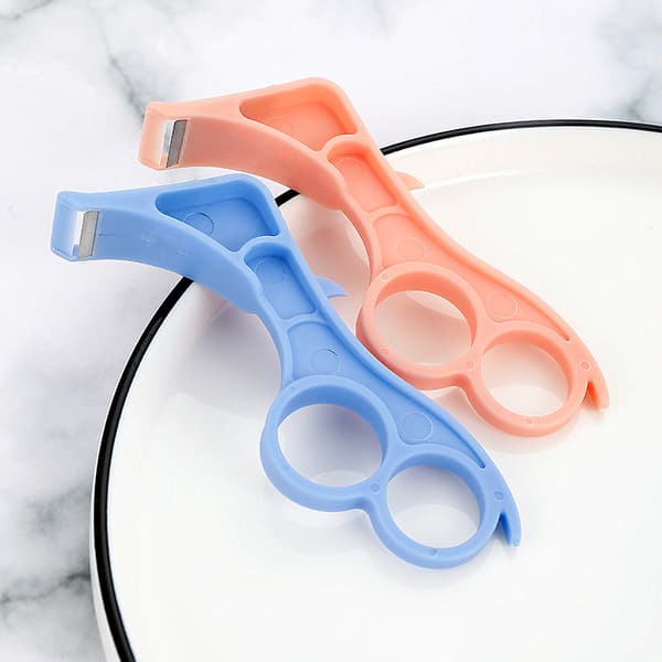 Bärbar, multifunktionell fruktring, skrapskalare med blad av rostfritt stål Blue