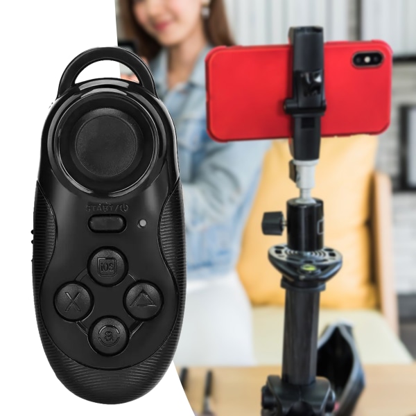 Trådlös Bluetooth-kompatibel Selfie Controller Shutter Bärbar Kompakt Selfie Joystick Fjärrkontroll För Mobiltelefon Black